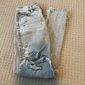 American Eagle gray 000 ripped 90s straight leg jeans